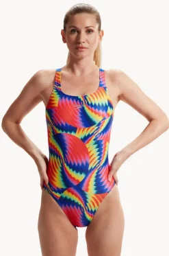 One Pieces^Speedo Allover Digital Leaderback One Piece Multi