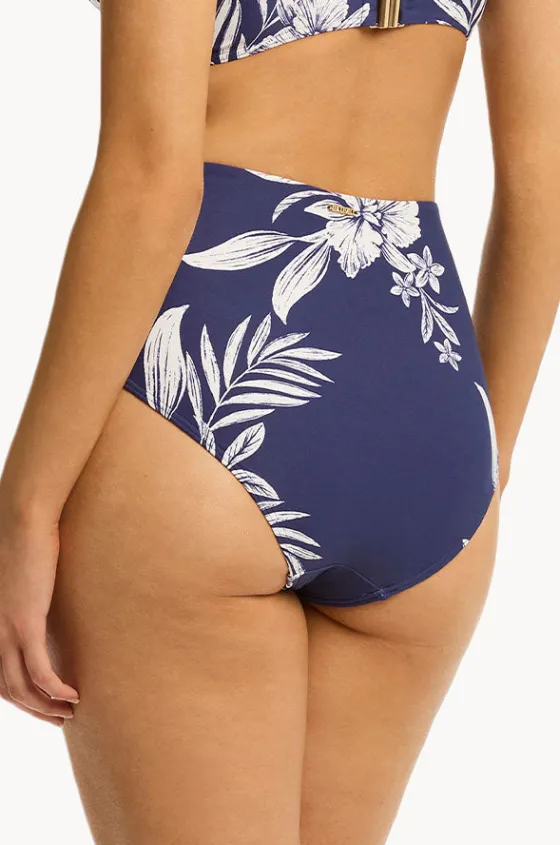 Bottoms^Sea Level Aloha Gathered High Waist Pant French navy