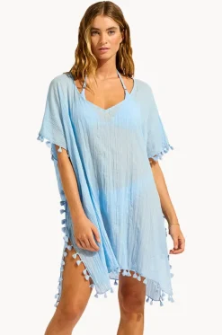 Overswim^Seafolly Amnesia Kaftan Cornflower