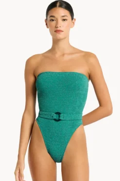 One Pieces^Bond-eye Animalia Belt Fane Bandeau One Piece Teal