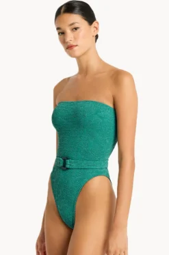 One Pieces^Bond-eye Animalia Belt Fane Bandeau One Piece Teal