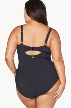 One Pieces^Artesands Aria Cezanne D/DD Cup Tie Front One Piece Black
