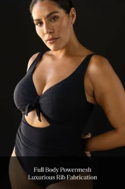 One Pieces^Artesands Aria Cezanne D/DD Cup Tie Front One Piece Black