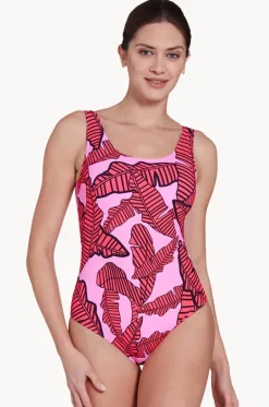 One Pieces^Zoggs Awaken Ecofeel Scoopback One Piece Red/pink