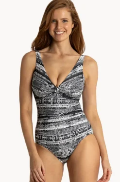 One Pieces^Jantzen Aztec E/F Cup Twist Front One Piece BLACK