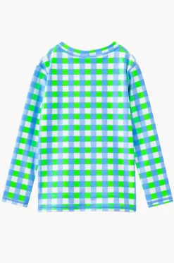 Rashies & Sunsuits^Milky Baby Boys Check Suntop Green/Blue