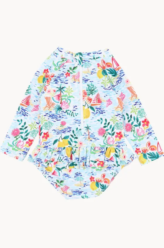 Rashies & Sunsuits^Minihaha Baby Girls Addison Sunsuit Blue/Multi