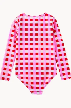 Rashies & Sunsuits^Milky Baby Girls Lollipop Check Sunsuit Red/pink