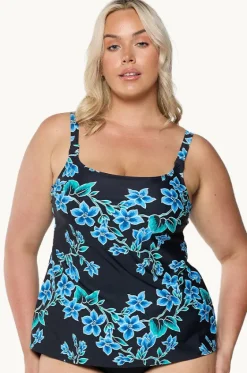 Tankini Tops^Capriosca Bahamas Blue Tank Tankini Separate Black/blue
