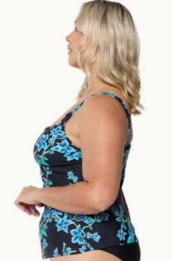 Tankini Tops^Capriosca Bahamas Blue Tank Tankini Separate Black/blue