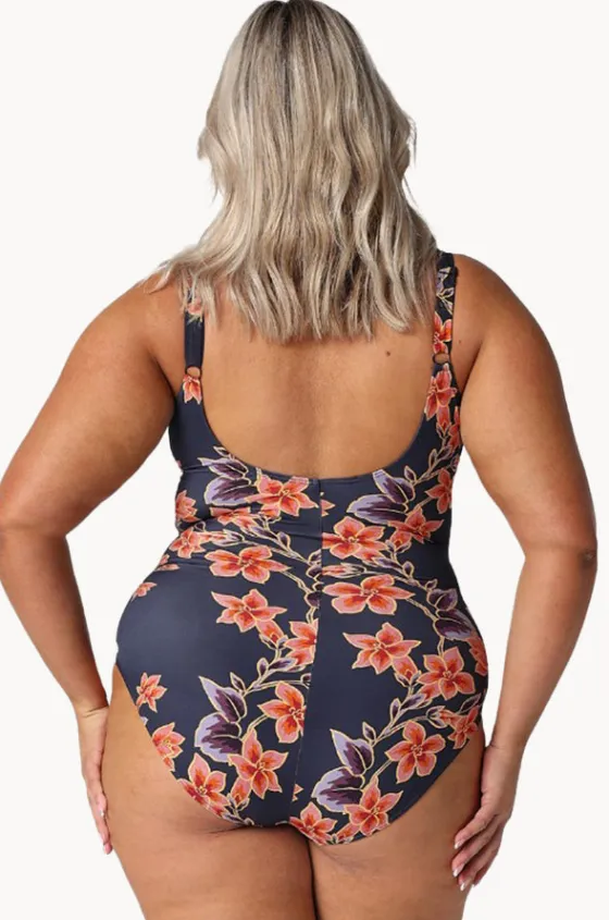 One Pieces^Capriosca Bahamas Tank One Piece Navy/orange