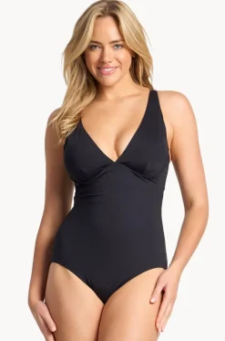 One Pieces^Sunseeker Basix DD/E Cup Underwire Tri One Piece BLACK