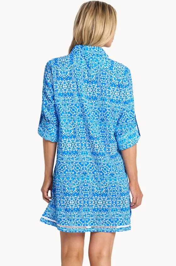 Overswim^Jantzen Bazaar Ladder Button Shirt Blue