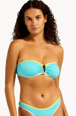 Bikini Tops^Seafolly Beach Bound Ring Front Bandeau Atoll blue