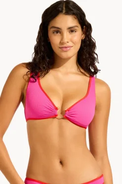Bikini Tops^Seafolly Beach Bound Ring Front Tank Hot pink