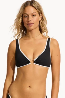 Bikini Tops^Seafolly Beach Bound Ring Front Tank Black