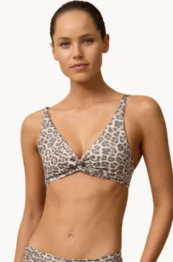 Bikini Tops^Monte u0026 Lou Belle Multi Fit Twist Crop Animal