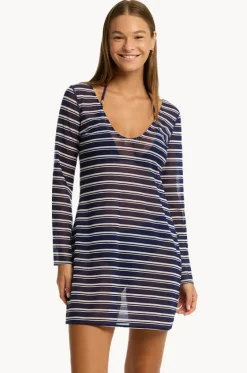 Overswim^Sea Level Biarritz Mesh Short Dress French navy