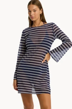 Overswim^Sea Level Biarritz Mesh Short Dress French navy