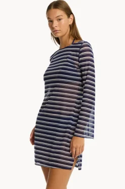 Overswim^Sea Level Biarritz Mesh Short Dress French navy