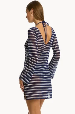 Overswim^Sea Level Biarritz Mesh Short Dress French navy