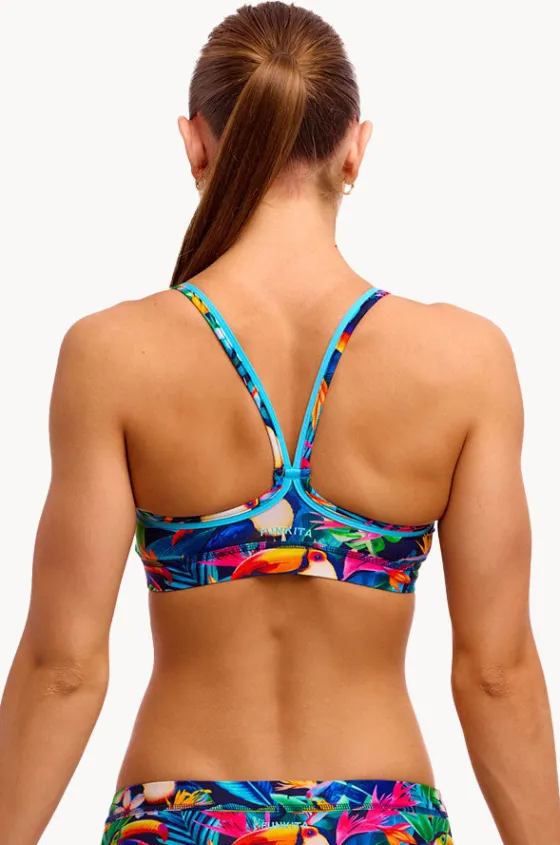 Bikini Tops^Funkita Birdie Wordie Sports Top Navy/multi