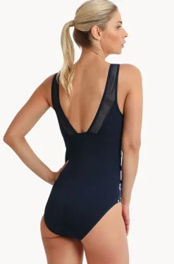 One Pieces^Poolproof Blissful Taped High Neck One Piece Navy