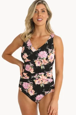 One Pieces^Jantzen Bloom F/G Cup Multi Ruched One Piece BLACK