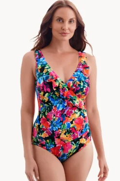 One Pieces^Longitude Blooming Bouquet Ruffle Cross Over One Piece Multi