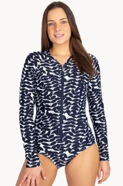 Rashies & Sunsuits^Babes In The Shade Blue Acacia Sunsuit Navy/White