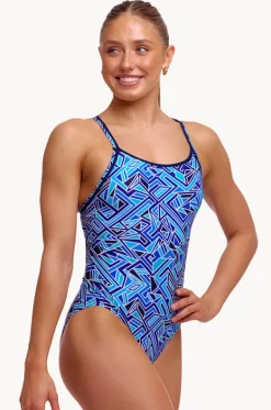 One Pieces^Funkita Bits Diamond Back One Piece Blue