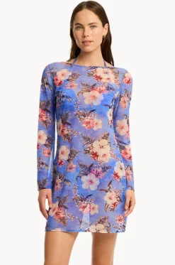 Dresses^Sea Level Blue Hawaii Mesh Short Dress Iris