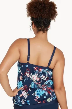 Tankini Tops^Genevieve Botanica Blouson Tankini Separate Navy/multi
