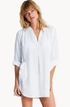 Overswim^Seafolly Boyfriend Beach Shirt White