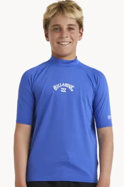 Rashies^Billabong Boys All Day Arch Short Sleeve Suntop Cobalt