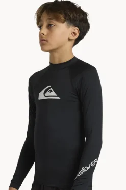 Rashies^Quiksilver Boys All Time Long Sleeve Suntop Black