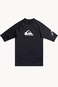 Rashies^Quiksilver Boys All Time Short Sleeve Rashie Black