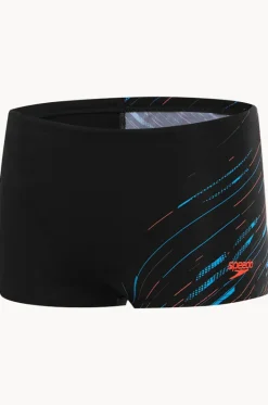 Trunks^Speedo Boys Allover Hyperboom V Cut Aquashort Black/Blue