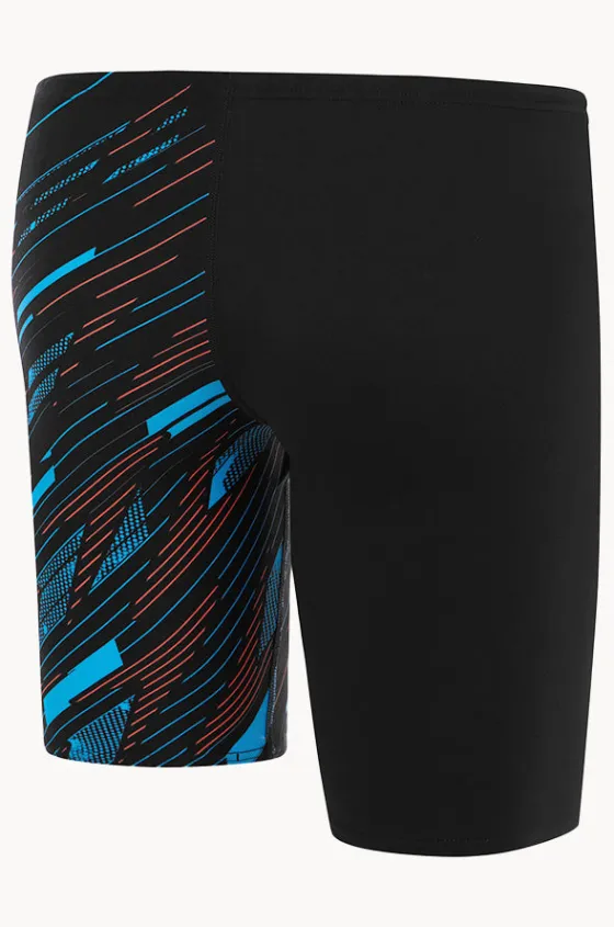 Jammers^Speedo Boys Allover Hyperboom V Cut Jammer Black/Blue