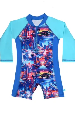 Rashies & Sunsuits^Salty Ink Boys Arcade Sunsuit Blue/orange