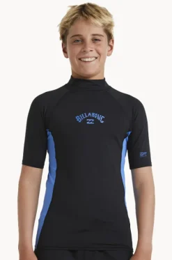 Rashies^Billabong Boys Arch Short Sleeve Suntop Black/Blue