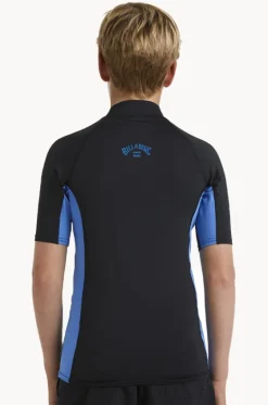 Rashies^Billabong Boys Arch Short Sleeve Suntop Black/Blue