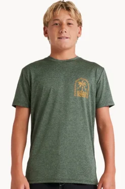 Rashies^Billabong Boys Big Wave Shazza Short Sleeve Suntop Military
