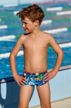 Trunks|Swimwear^Funky Trunks Boys Birdie Wordie Trunk Navy/multi