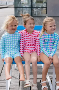 Rashies & Sunsuits|Rashies & Sunsuits^Milky Boys Check Suntop Green/blue