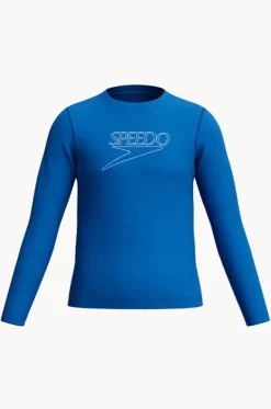 Rashies^Speedo Boys Classic Logo Long Sleeve Suntop Sea
