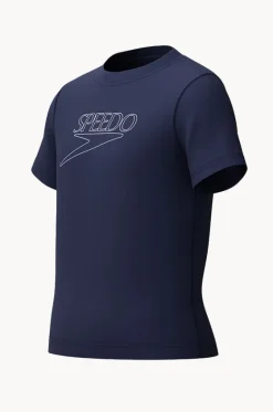 Rashies^Speedo Boys Classic Logo Short Sleeve Suntop Peacoat