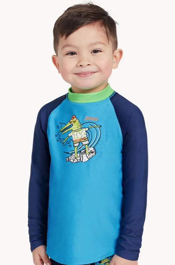Rashies & Sunsuits^Zoggs Boys Crocodile Long Sleeve Suntop NAVY/BLUE