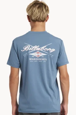 Rashies^Billabong Boys Crossboards Short Sleeve Suntop Teal