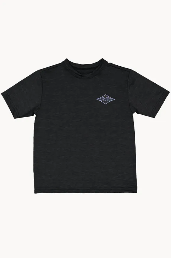 Rashies & Sunsuits^Billabong Boys Diamond Shoreline Short Sleeve Suntop BLACK